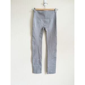 LULULEMON EUC Sz 4 Gray High Rise Thick Cotton Knit Yoga Leggings Cold Weather